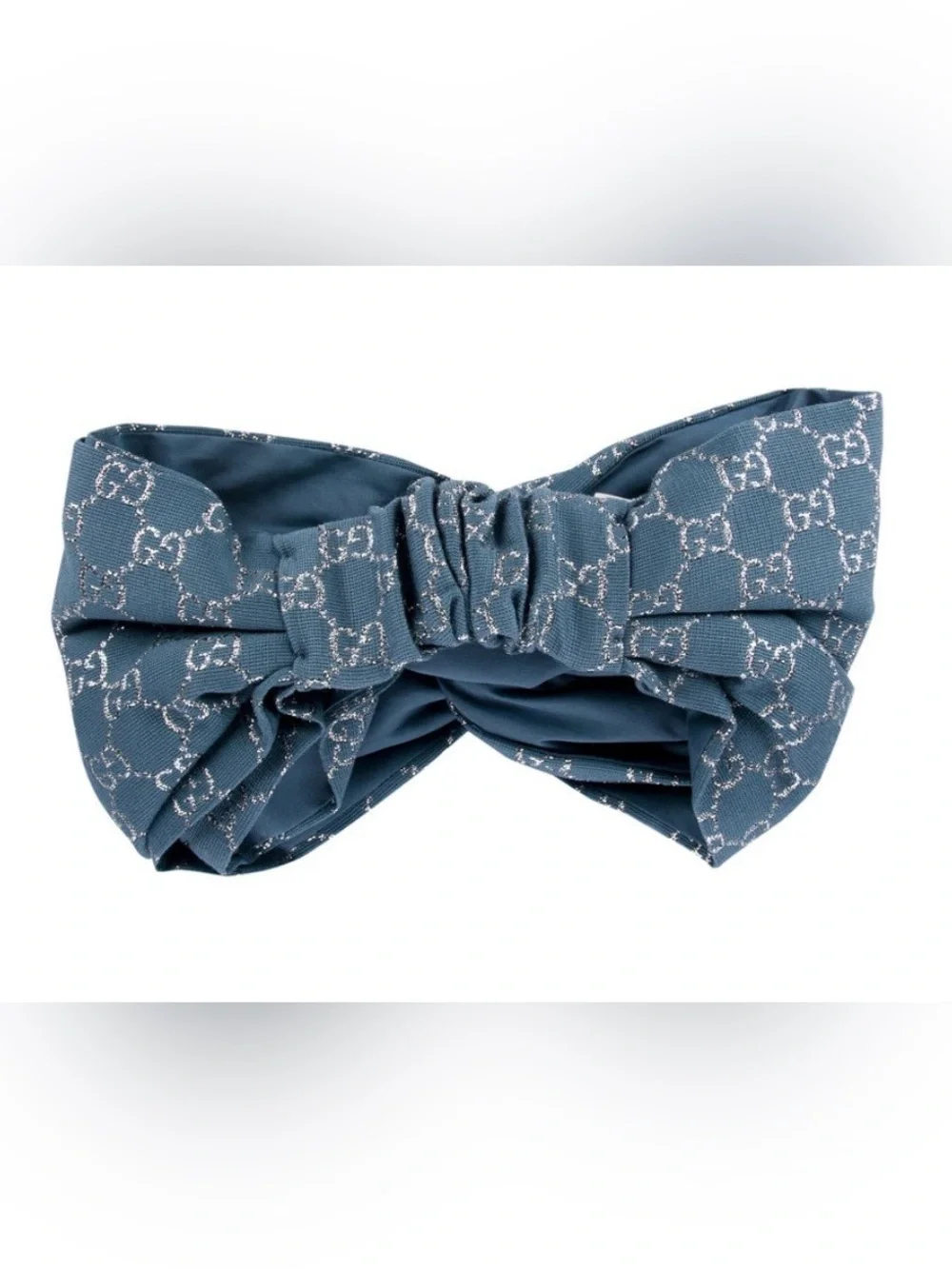 Gucci Signature Denim blue w Silver Headband Size M Rare